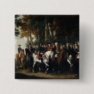 Koning Frederick II's terugkeer van Preussen von Vierkante Button 5,1 Cm