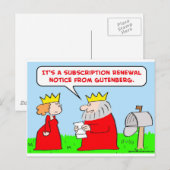 koning gutenberg bijbel briefkaart (Voorkant / Achterkant)