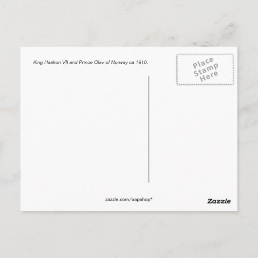 Koning Haakon en Prins Olav van Noorwegen Briefkaart (Achterkant)