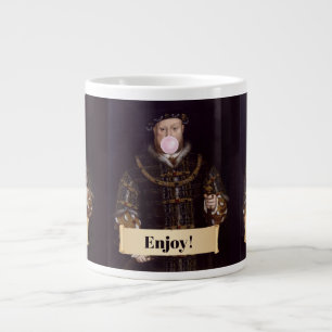 Koning Hendrik VIII Blaast Roze Bubble Gum Extra Grote Beker