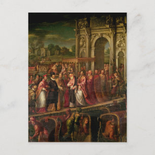 Koning Henri III van Frankrijk die Venetië bezoekt Briefkaart