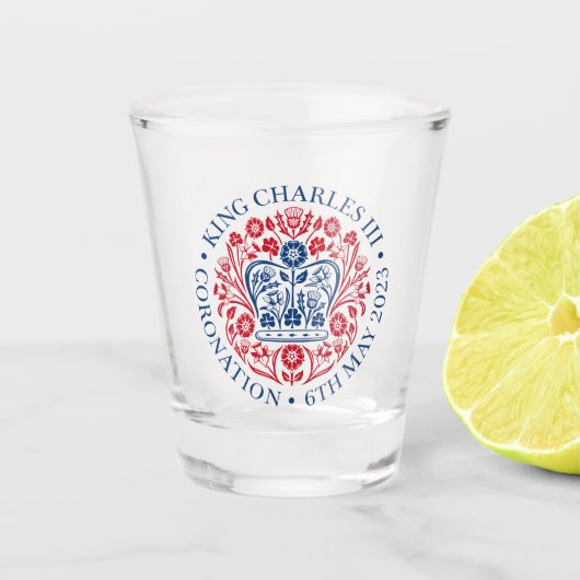 Koning Karel III — officieel ontwerp Shot Glas (Voorkant)