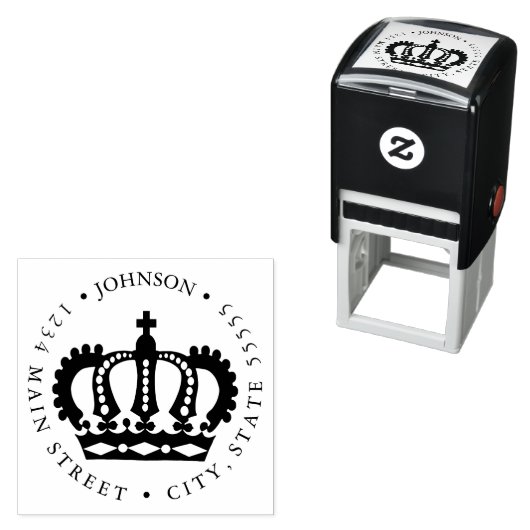 Koning Koningin Kroon Royalty-teruggave Label Zelfinktende Stempel (In situ)