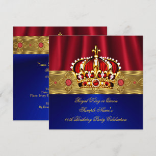 Koning Koningin Rood Kroon Koninklijk Blauw Goud V Kaart