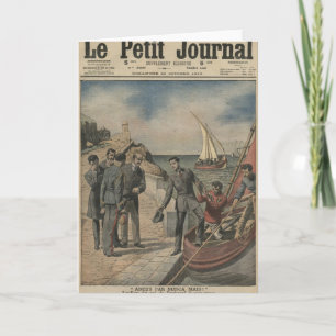 Koning Manuel II van Portugal die voor afscheid ne Kaart