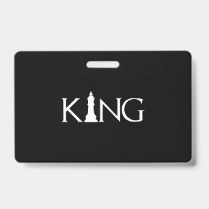 koning met schaakkoningstuk badge