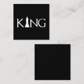 koning met schaakstuk vierkante visitekaartje (Voorkant / Achterkant)