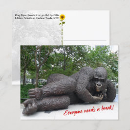 Koning Nyani pauzeert. NYC - H briefkaart