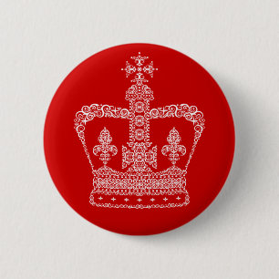 Koning of Koningin Kroon Ronde Button 5,7 Cm