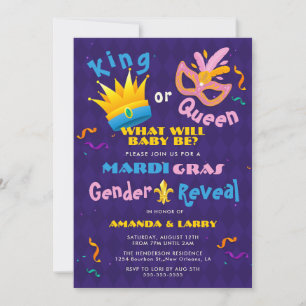 Koning of Koningin Mardi Gras Geslacht Reveal Kaart