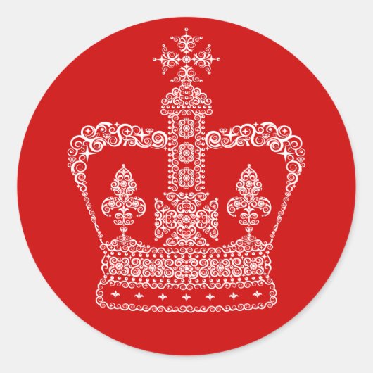 Koning of koningin ronde sticker (Voorkant)