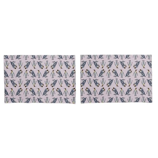 Koning Penguin Frenzy Kussenslopen (Dusty Pink) (Voorkant-Set)