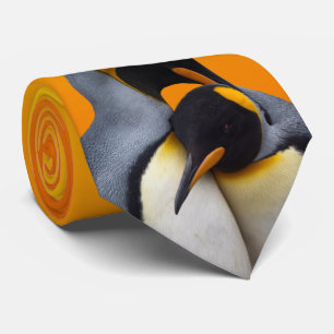 Koning Penguins in Love Stropdas (Geel/Oranje)