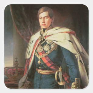 Koning Peter V van Portugal Vierkante Sticker