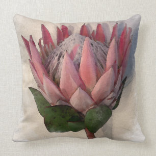 Koning Protea aquarelpapier Kussen