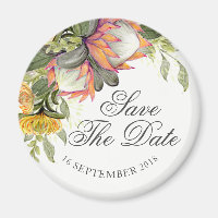 Koning Protea Boeket Bruiloft Save the date magnee
