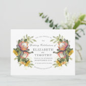 Koning Protea Boeket Bruiloft Uitnodiging (Staand voorkant)