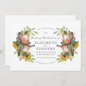 Koning Protea Boeket Bruiloft Uitnodiging (Voorkant / Achterkant)