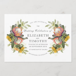 Koning Protea Boeket Bruiloft Uitnodiging