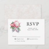 Koning Protea Botanische Bruiloft RSVP (Voorkant / Achterkant)