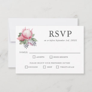 Koning Protea Botanische Bruiloft RSVP Entree Keuz