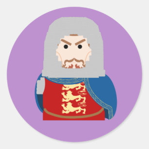 Koning Richard I (het Lionhart) van Engeland Ronde Sticker