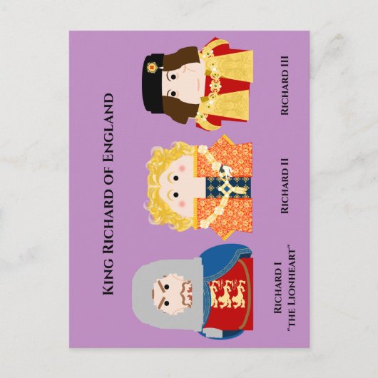 Koning Richard of England briefkaart (Voorkant)