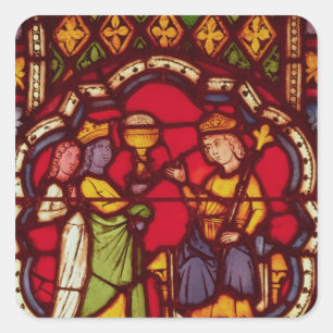 Koning Salomo en de Koningin van Sheba, ca.1270 Vierkante Sticker