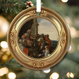 Koning Salomo Koningin van Sheba Bijbelse Boom van Metalen Ornament