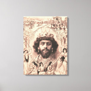 Koning Salomo omringd door dansende meisjes Canvas Afdruk
