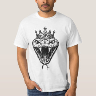 Koning Slang Kroon Tattoo Stijl T-Shirt