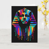 Koning Toet. Toetanchamon Minimalistische Levendig Kaart (Gele Bloem)