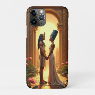 Koning Toetanchamon en koningin Nefertiti staand iPhone 11 Pro Hoesje