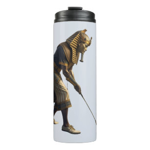 Koning Toetanchamon Golfend Grappige Oude Egyptis Thermosbeker