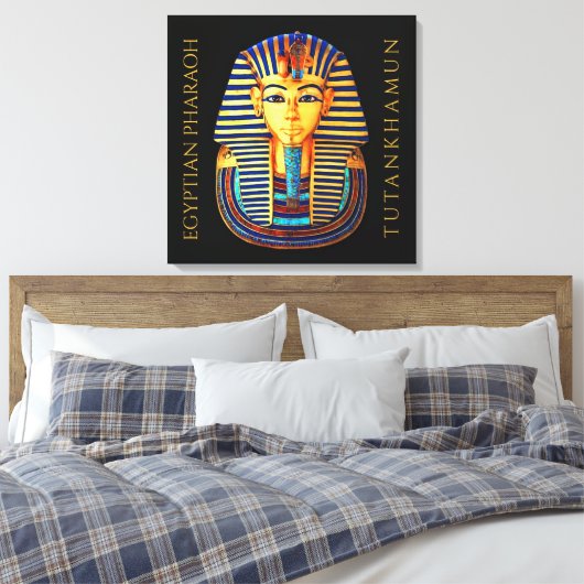 koning Tutankhamun - oude Egyptische farao Canvas Afdruk (Insitu (Slaapkamer))