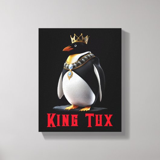 Koning Tux - Regal Linux Penguin Canvas Afdruk (Voorkant)