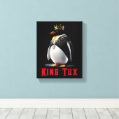 Koning Tux - Regal Linux Penguin Canvas Afdruk (Insitu (Houten vloer))