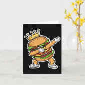 Koning van Burger Dab danst grappige hamburger Kaart (Gele Bloem)