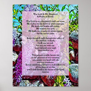 koning van David Psalm 23 Bijbel citaat Poster