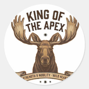Koning van de Apex - Vintage Amerikaanse Eland Ronde Sticker