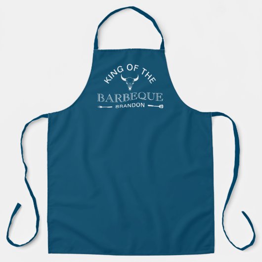 Koning van de Barbeque | BBQ Cadeau Gepersonalisee Schort (Voorkant)