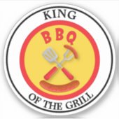 Koning van de BBQ Grill Sticker (Voorkant)