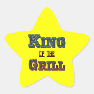 Koning van de BBQ van de Grill het Koken Slogan Ster Sticker