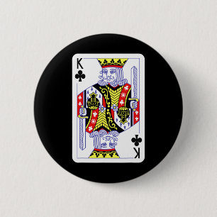 Koning van de clubs spelen kaarten Halloween kostu Ronde Button 5,7 Cm