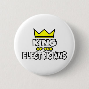 Koning van de elektriciens ronde button 5,7 cm