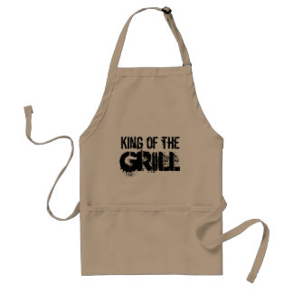 Koning van de gril | Beige BBQ party apron for men Standaard Schort