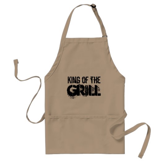 Koning van de gril | Beige BBQ party apron for men Standaard Schort (Voorkant)
