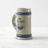 Koning van de Gril, blauw Bierpul (Voorkant links)