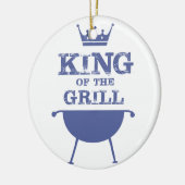 Koning van de Gril, blauw Keramisch Ornament (Links)