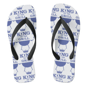Koning van de Gril, blauw Teenslippers